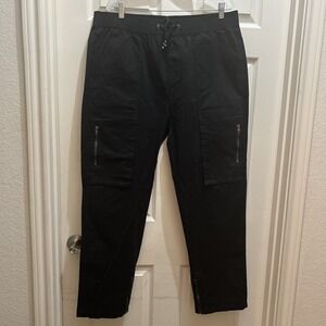 Italymorn Khaki Chino Jogger Pants with Pockets for Men Size: 2 XL,NWT Black